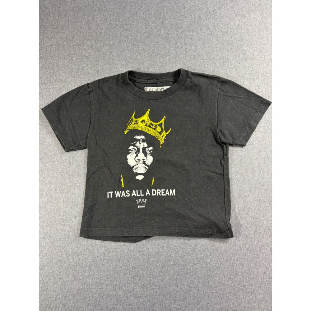 The Notorious B.I.G. Kids Black Graphic T-Shirt It Was All A Dream Size T4